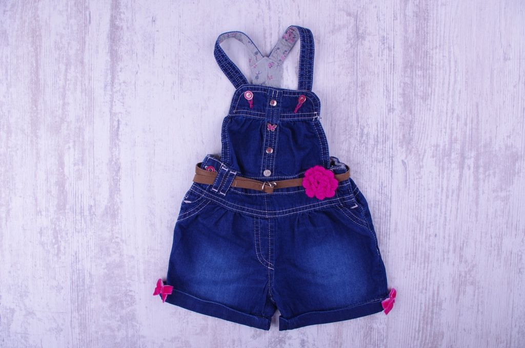 Denim jumpsuit with belt