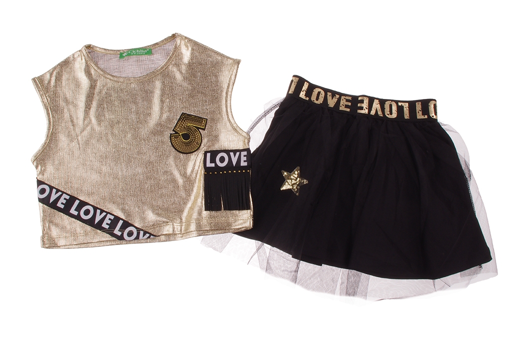 Girls t-shirt set with skirt
