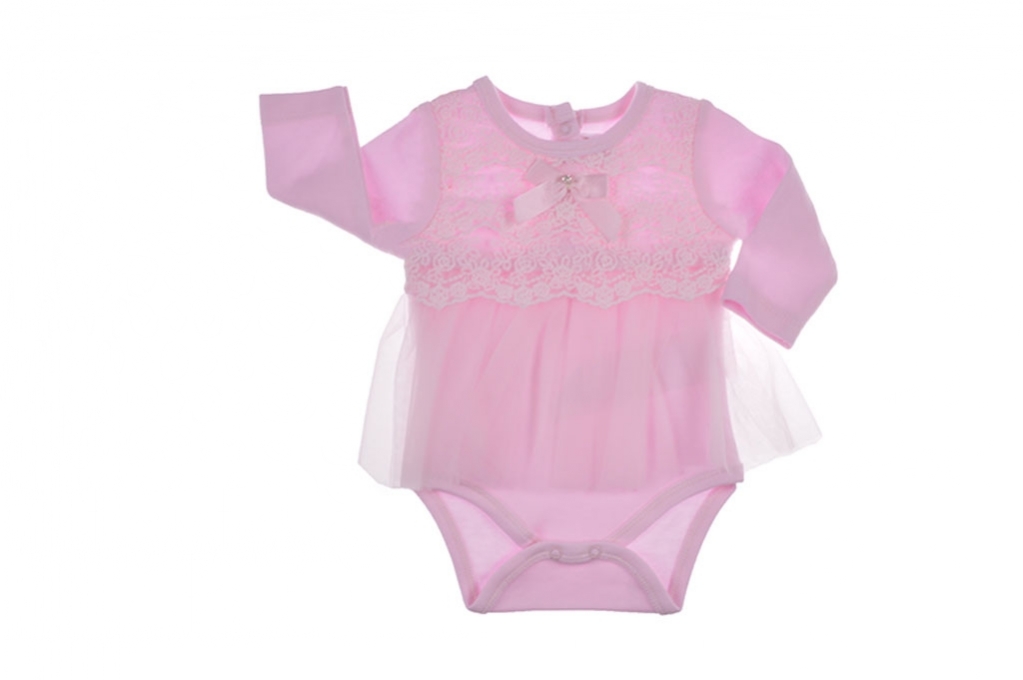 Body dress with long sleeve tulle