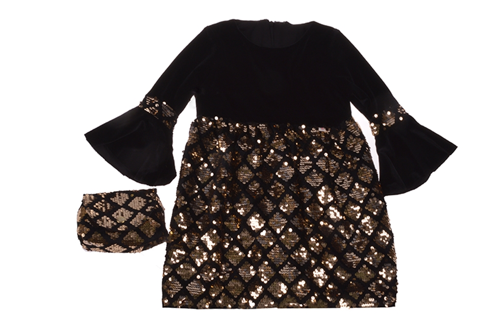 Official long sleeve dress with purse