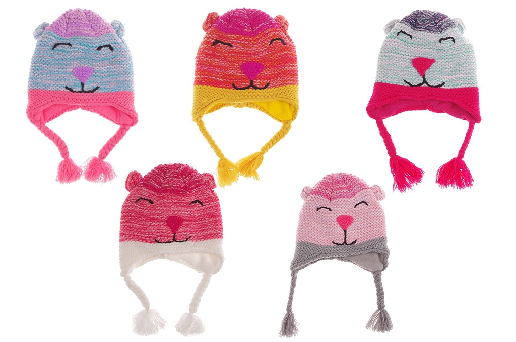 Winter baby girl hat 6 pieces