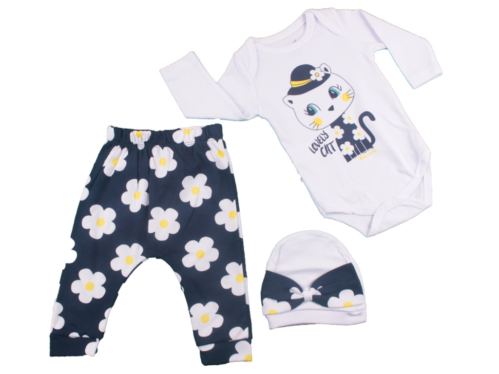 Set long sleeve girl 3 pieces