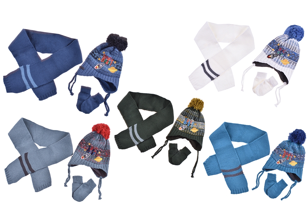 Set with hat, scarf and gloves girl 6 pieces