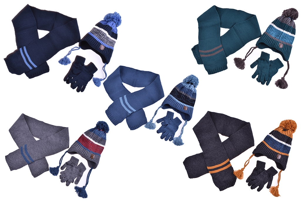 Set with hat, scarf and gloves boy 6 pieces