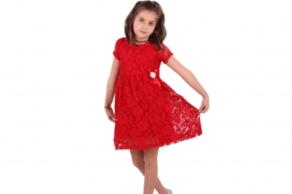 Dress with short lace