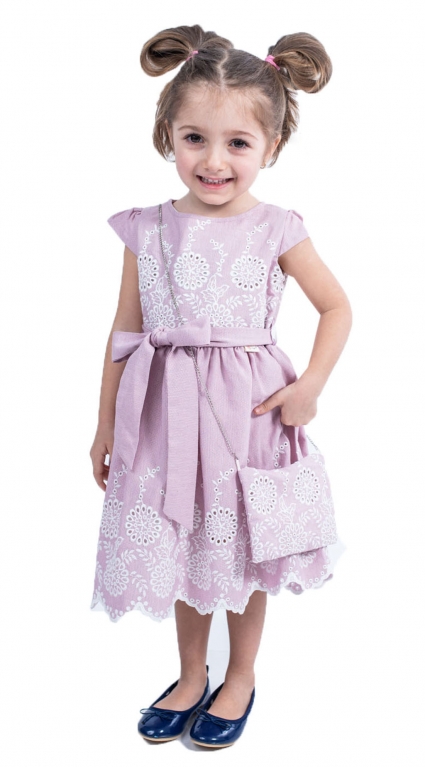 Dress short sleeve with bag
