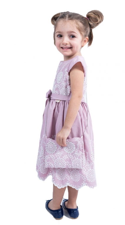 Dress short sleeve with bag