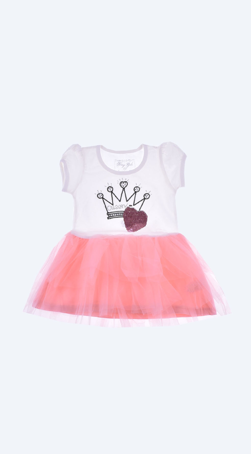 Dress with a short sleeve tulle