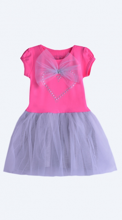 Short sleeve dress with tulle