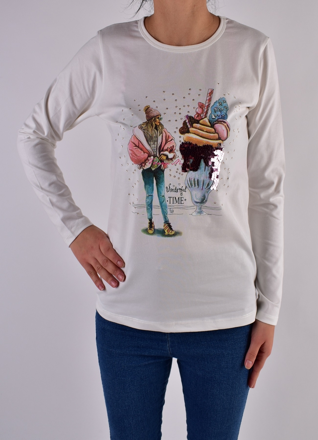 Long sleeve girl blouse