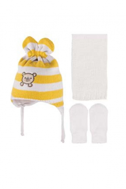 Set with a hat, scarf and gloves girl