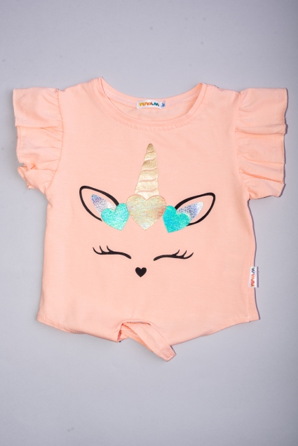 Set girl short sleeve unicorn