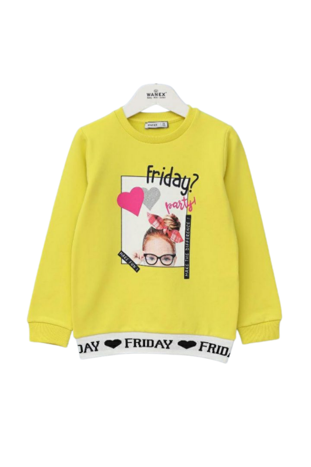 Blouse girl long sleeves cotton wool