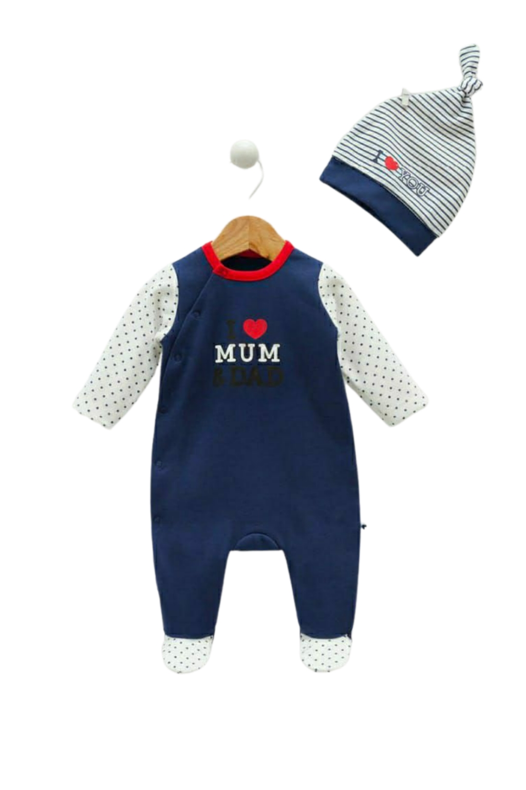 Long sleeve overalls with a hat