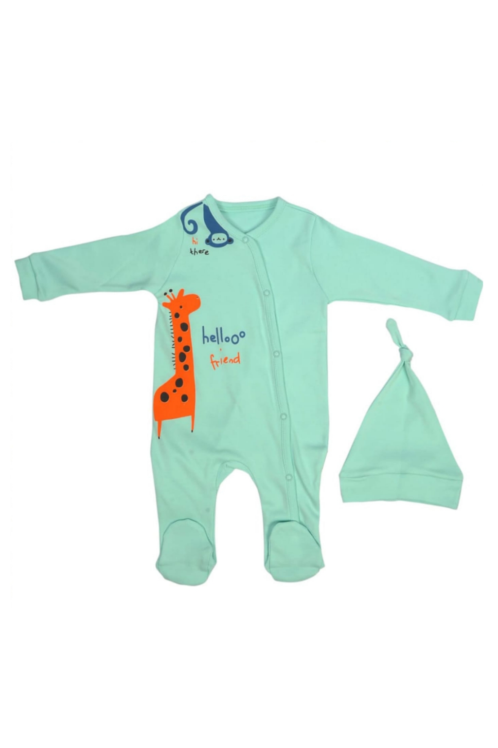 Long sleeve overalls with a hat