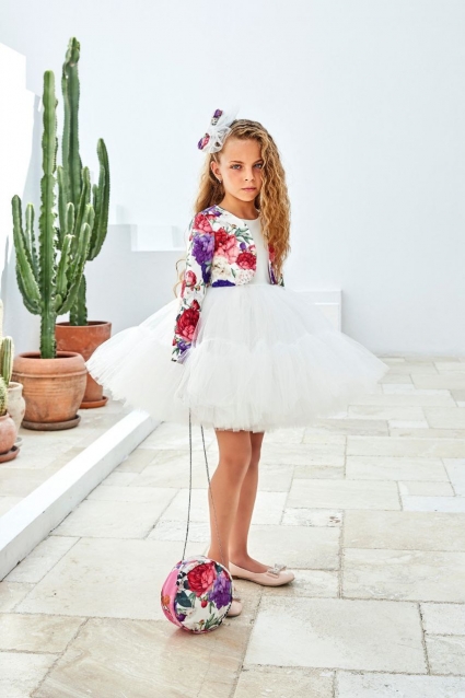 Formal dress with jacket, bag and hairpin