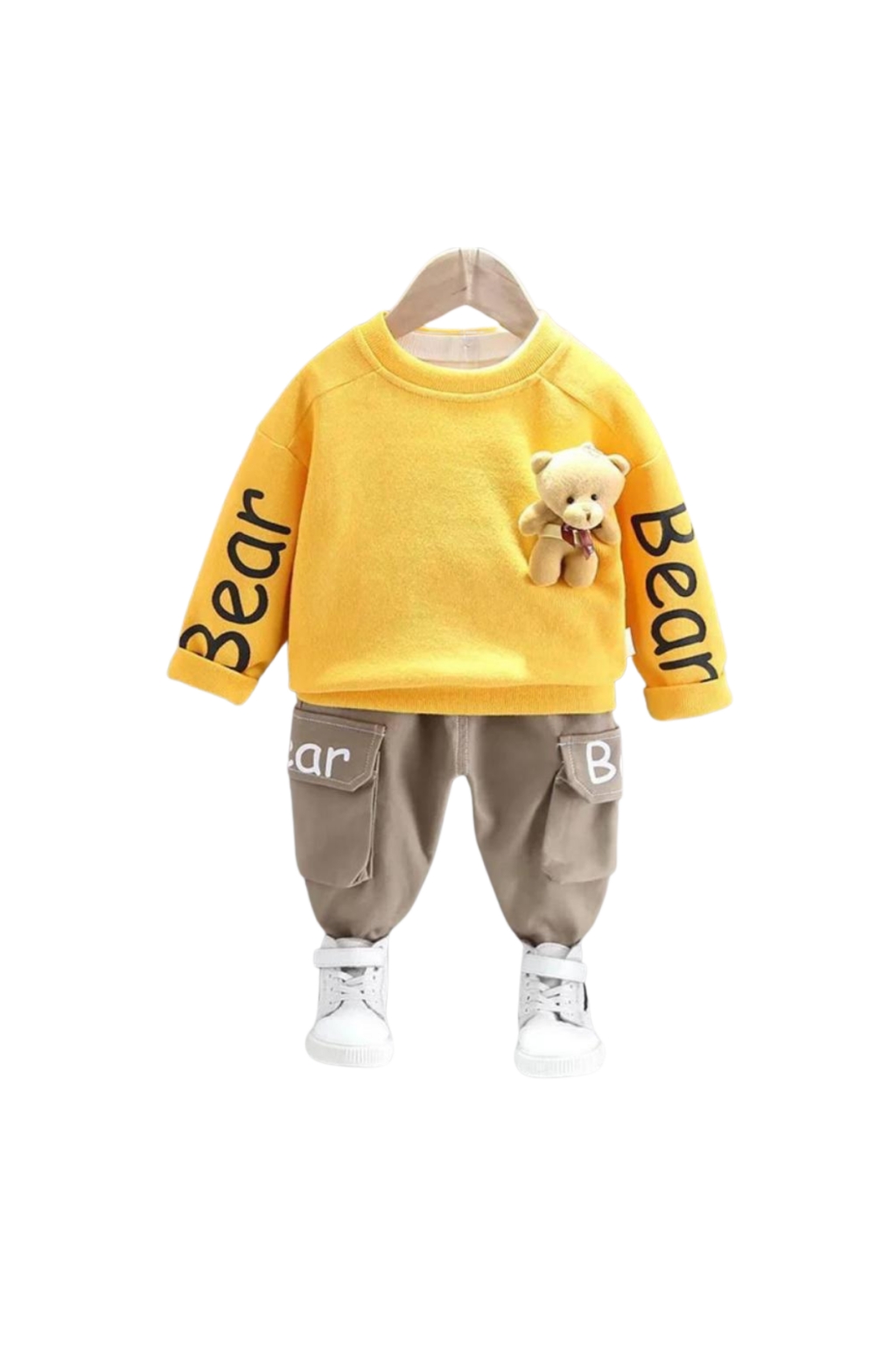 Boy long sleeve set with teddy bear