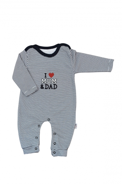 Long sleeve jumpsuit with striped hat