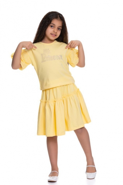 Short sleeve girl set with inscription