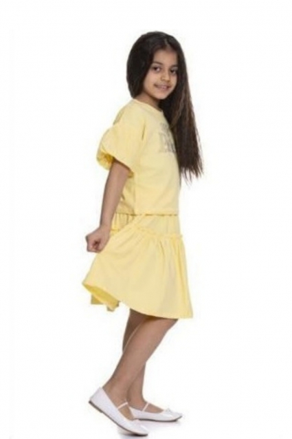 Short sleeve girl set with inscription