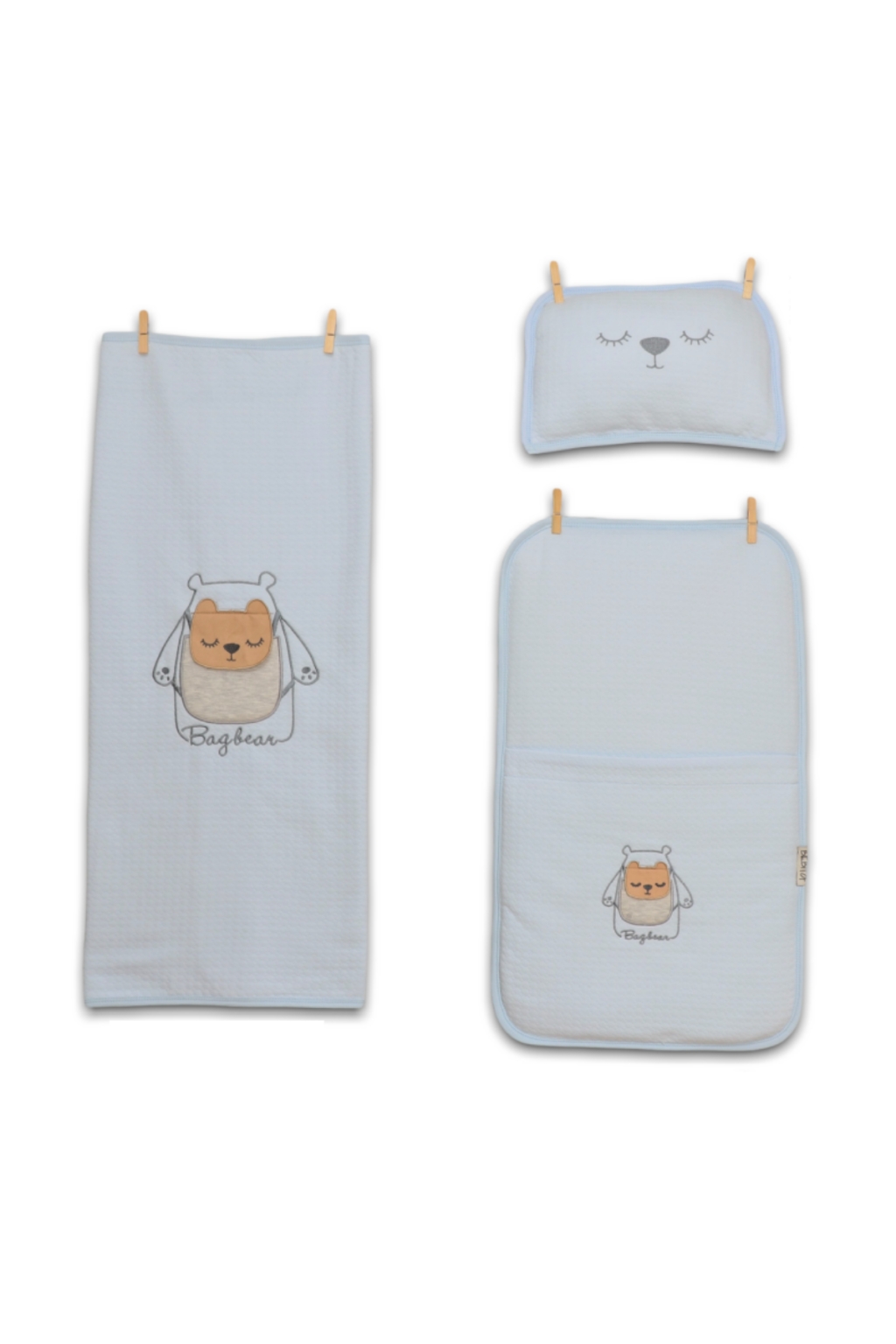 Stroller set boy with teddy bear