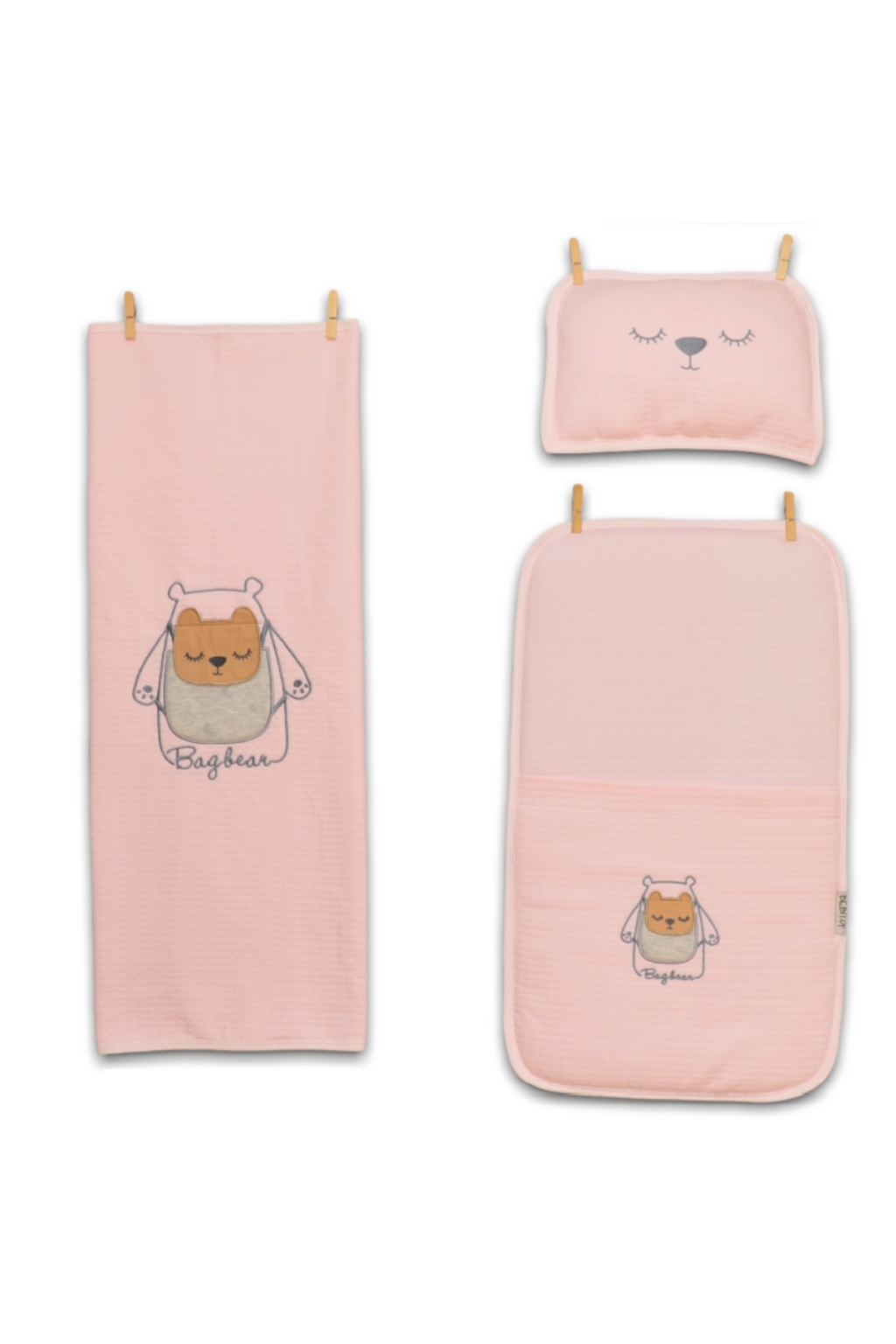 Stroller set girl with teddy bear