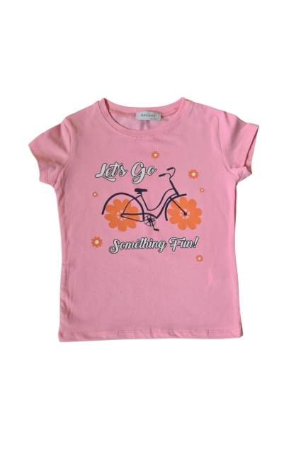 Girl short sleeve set with bike