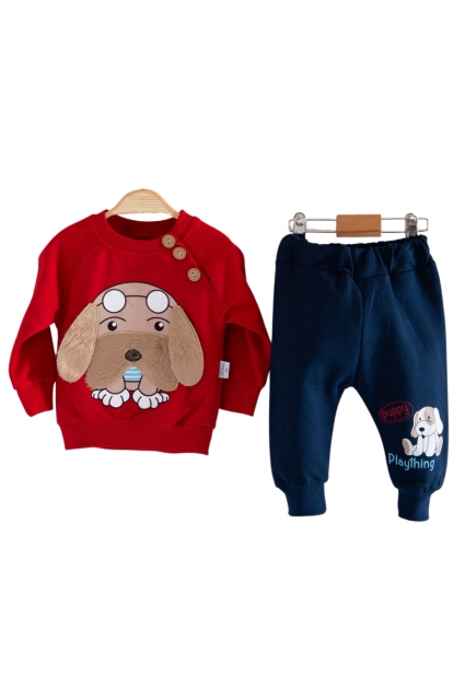 Boy long sleeve set with dog