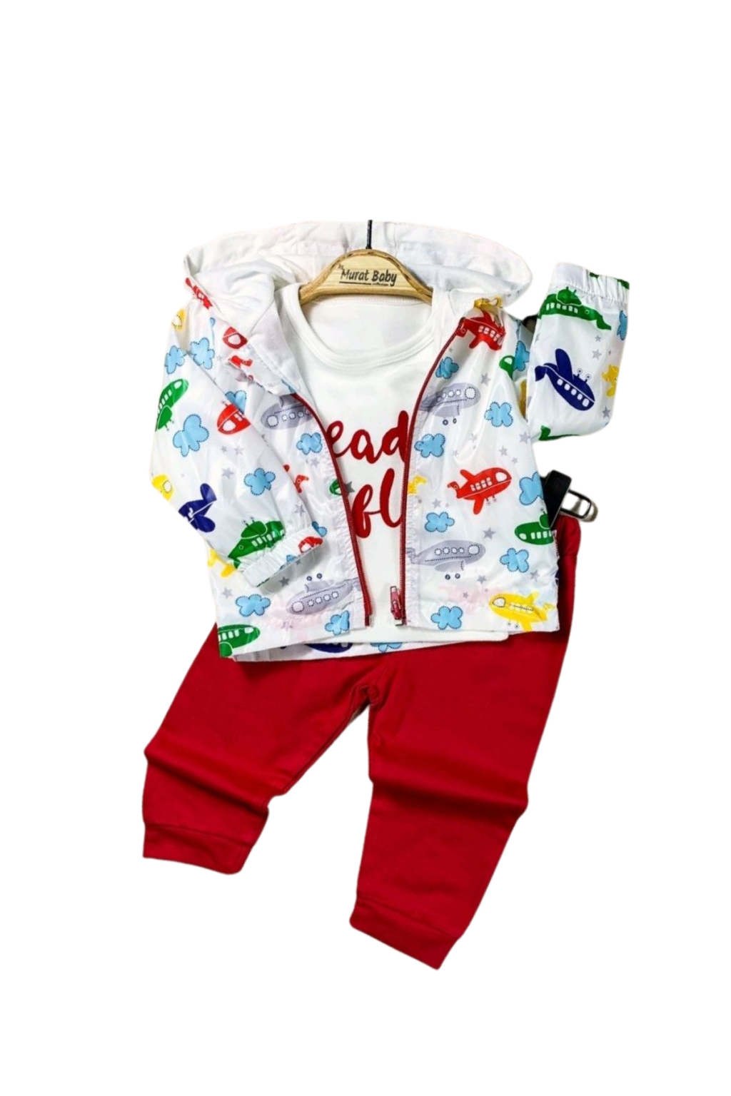 Set boy long sleeve 3 pieces with airplanes