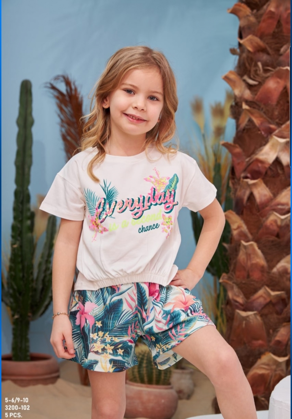 Short sleeve girl set with inscription