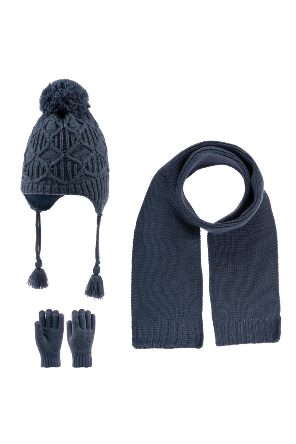 Girl`s hat, scarf and gloves set
