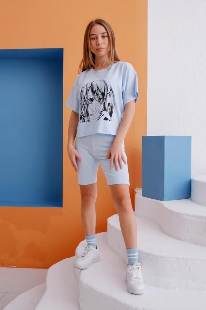 Girl`s t-shirt with anime print
