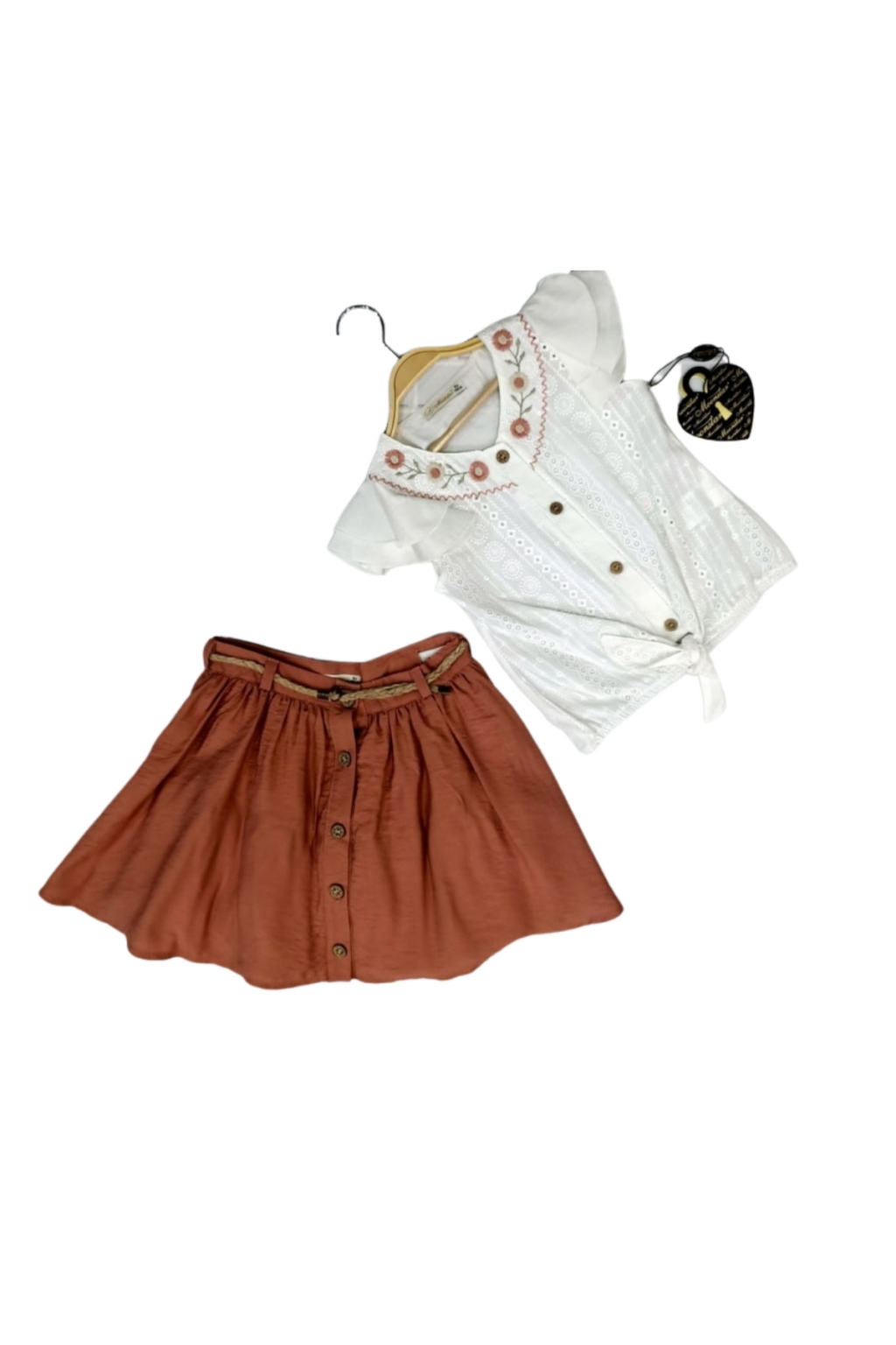 Set girl short sleeves with a chapel