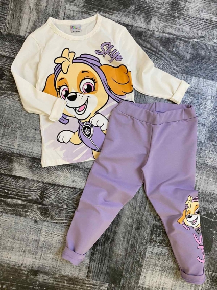 Girl`s long sleeve sky set