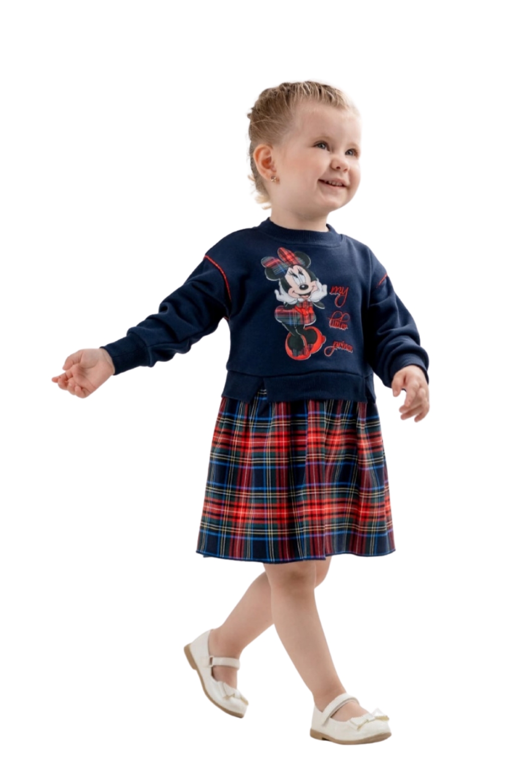 Rochie minnie mouse cu maneca lunga