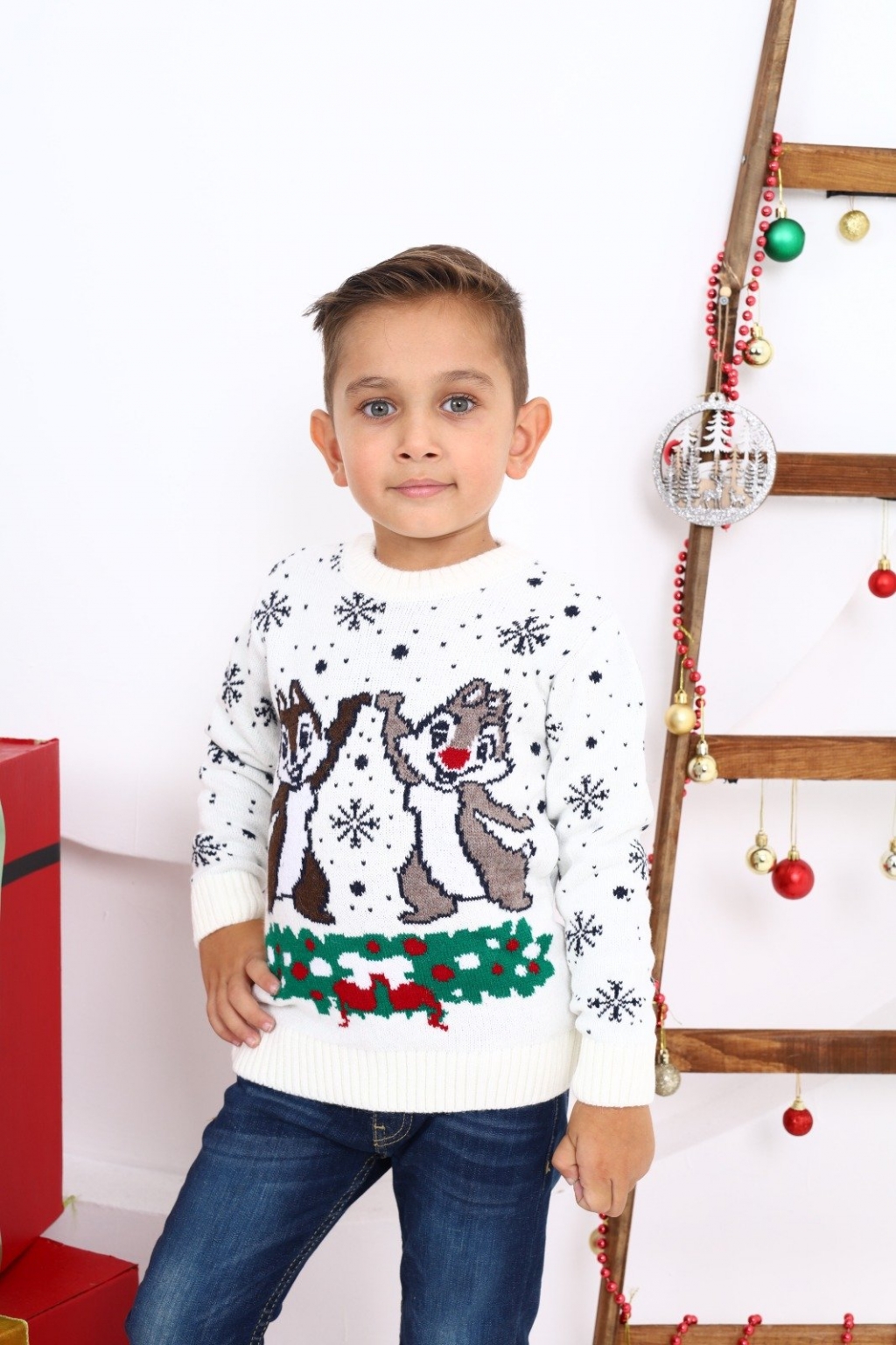 Blouse long sleeve cotton wool christmas