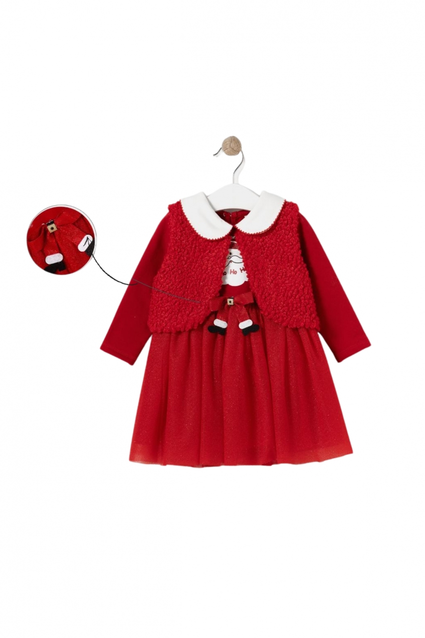 Rochie de craciun cu maneca lunga cu tiara