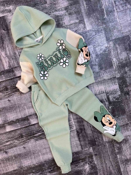 Girl`s long sleeve cotton minnie mouse set