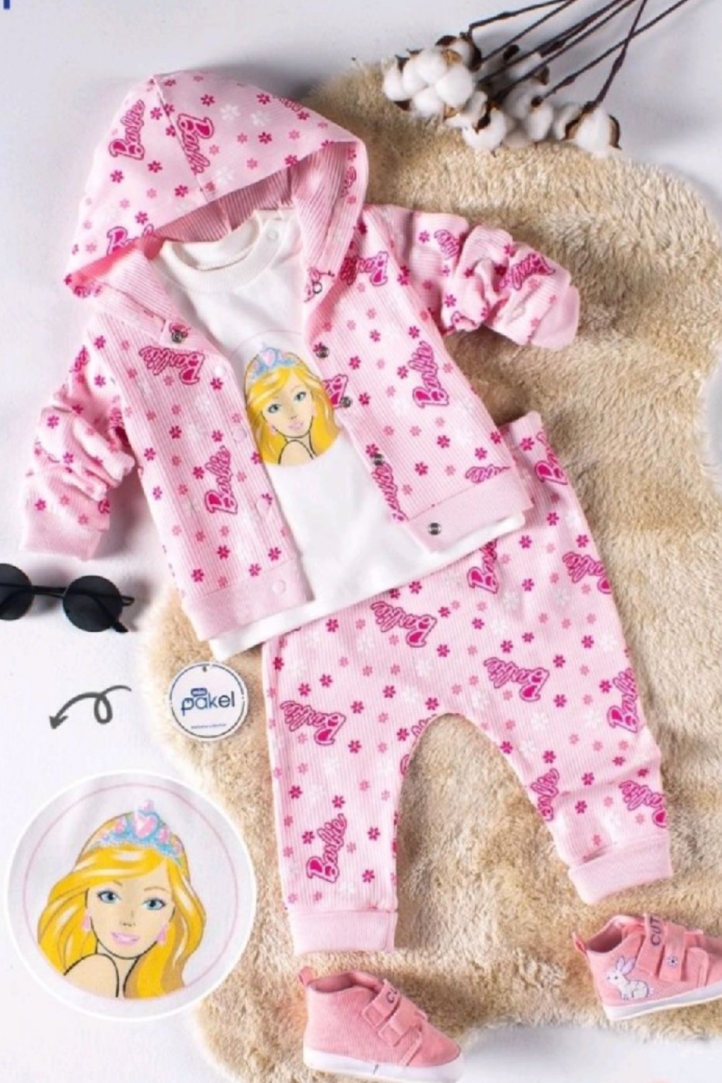 Girl long sleeve 3 piece barbie set