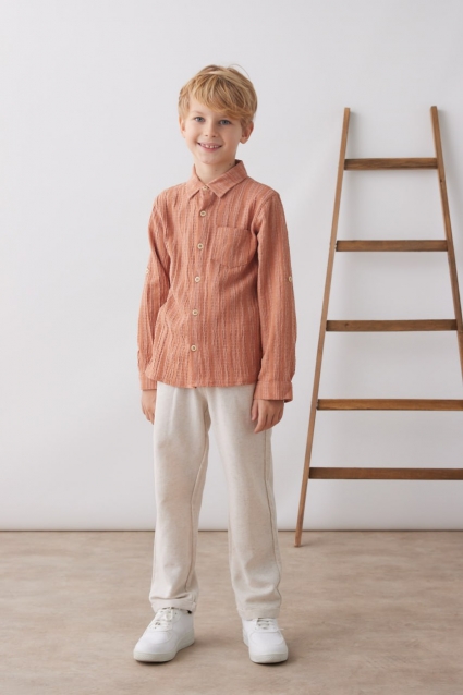Children`s set for a long -sleeved boy, orange color