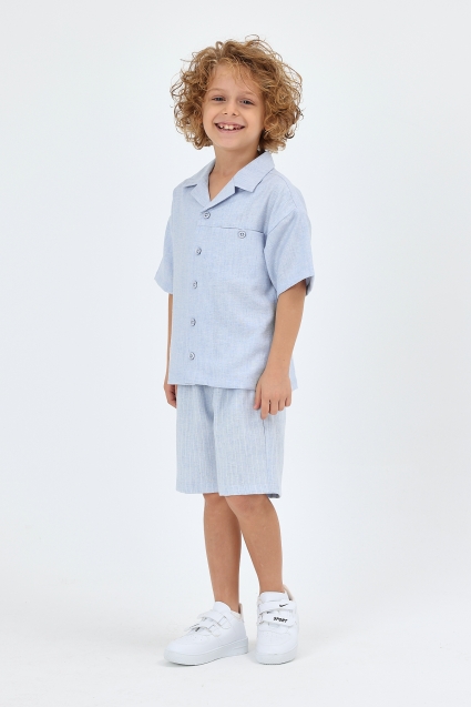 Baby short pants boy, in blue color