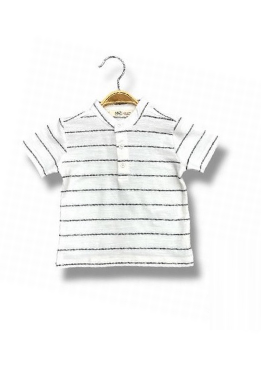 Baby t -shirt for a boy, white striped strip