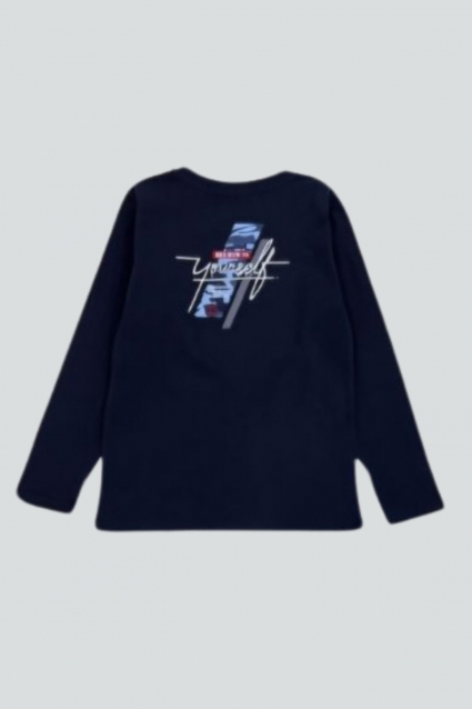A baby blouse for a long -sleeved boy, blue color