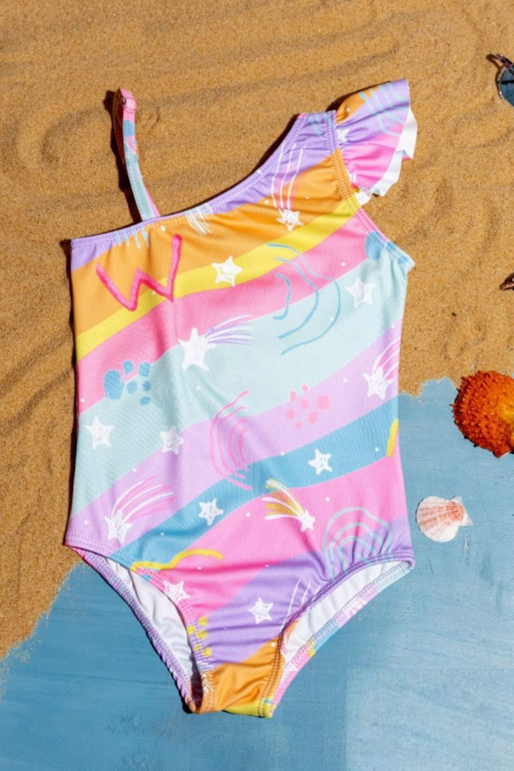 Whole baby swimwear for a girl, pink color