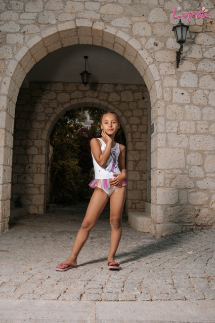 Whole baby swimwear for a girl, pink color