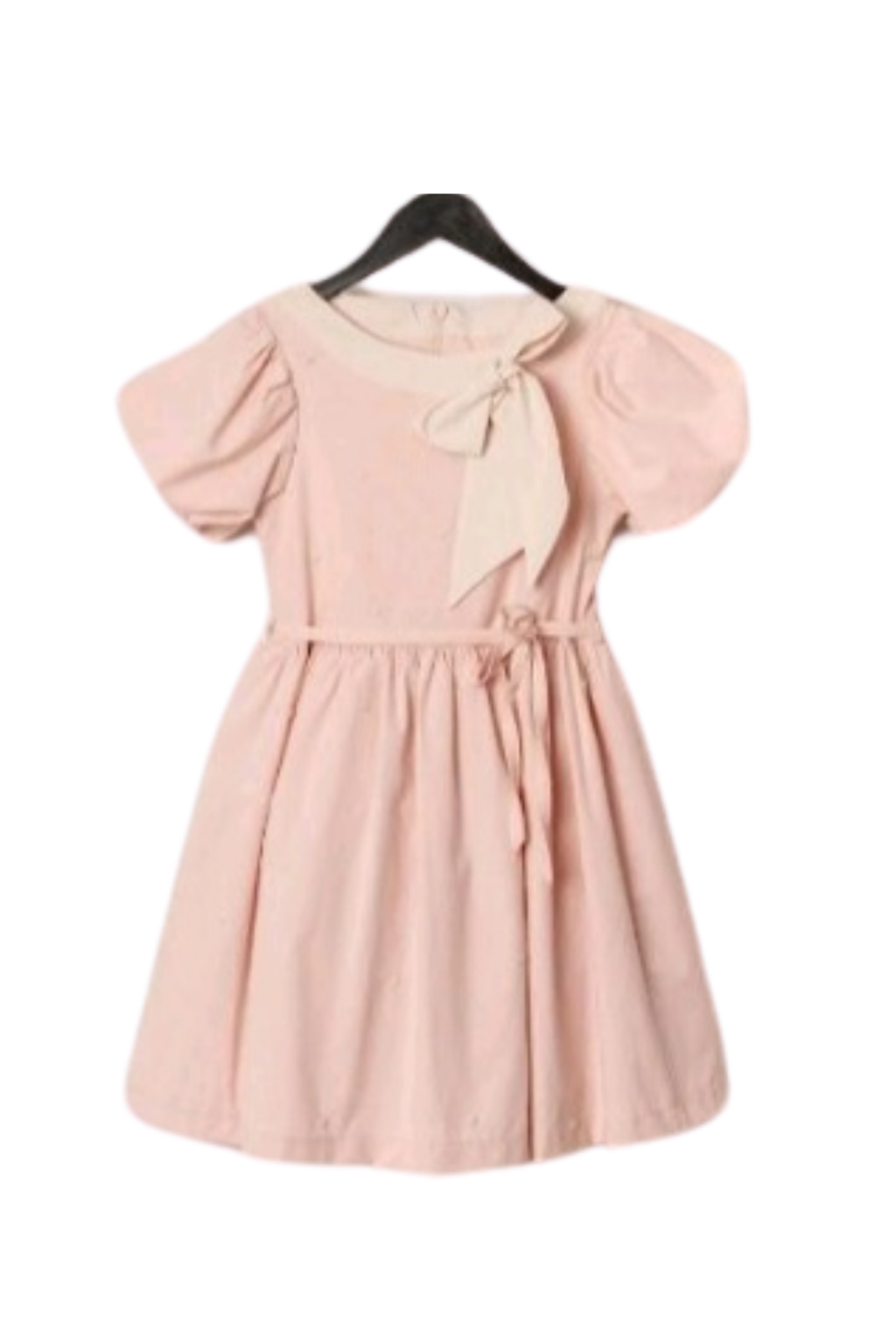 Short sleeve children`s dress, pink color