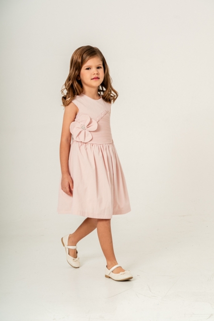 Children`s dress short sleeve, pink color