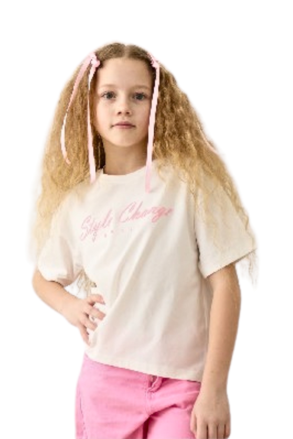 Children`s t -shirt for a girl, color ecru