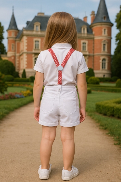 Pantaloni scurți de fată cu bretele