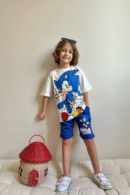 Children`s kit for a short sleeve boy, white color